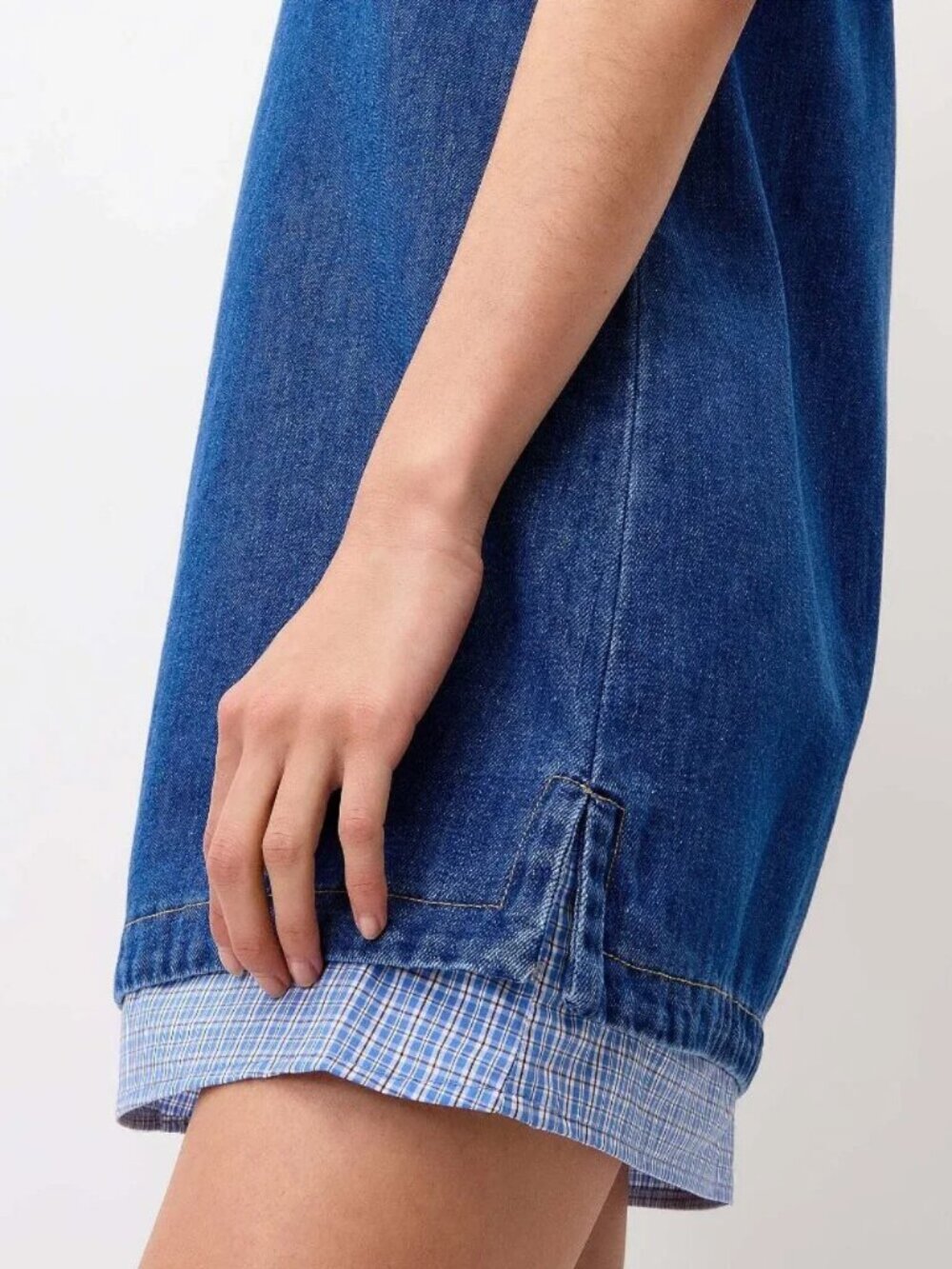 Needii Accent checkers denim dress - Picture 3 of 3
